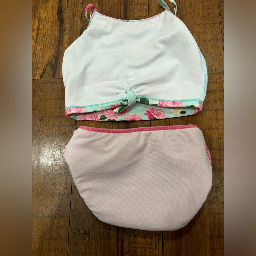 RuffleButts Rosy Sweetheart Ruffle Tie Tankini, 3T - Picture 14 of 14